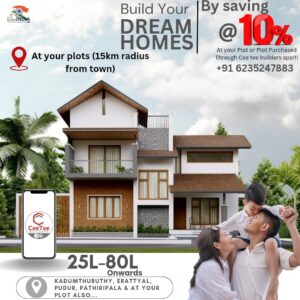 Home Builders in Palakkad from 30L-80L and above by saving around 10%.